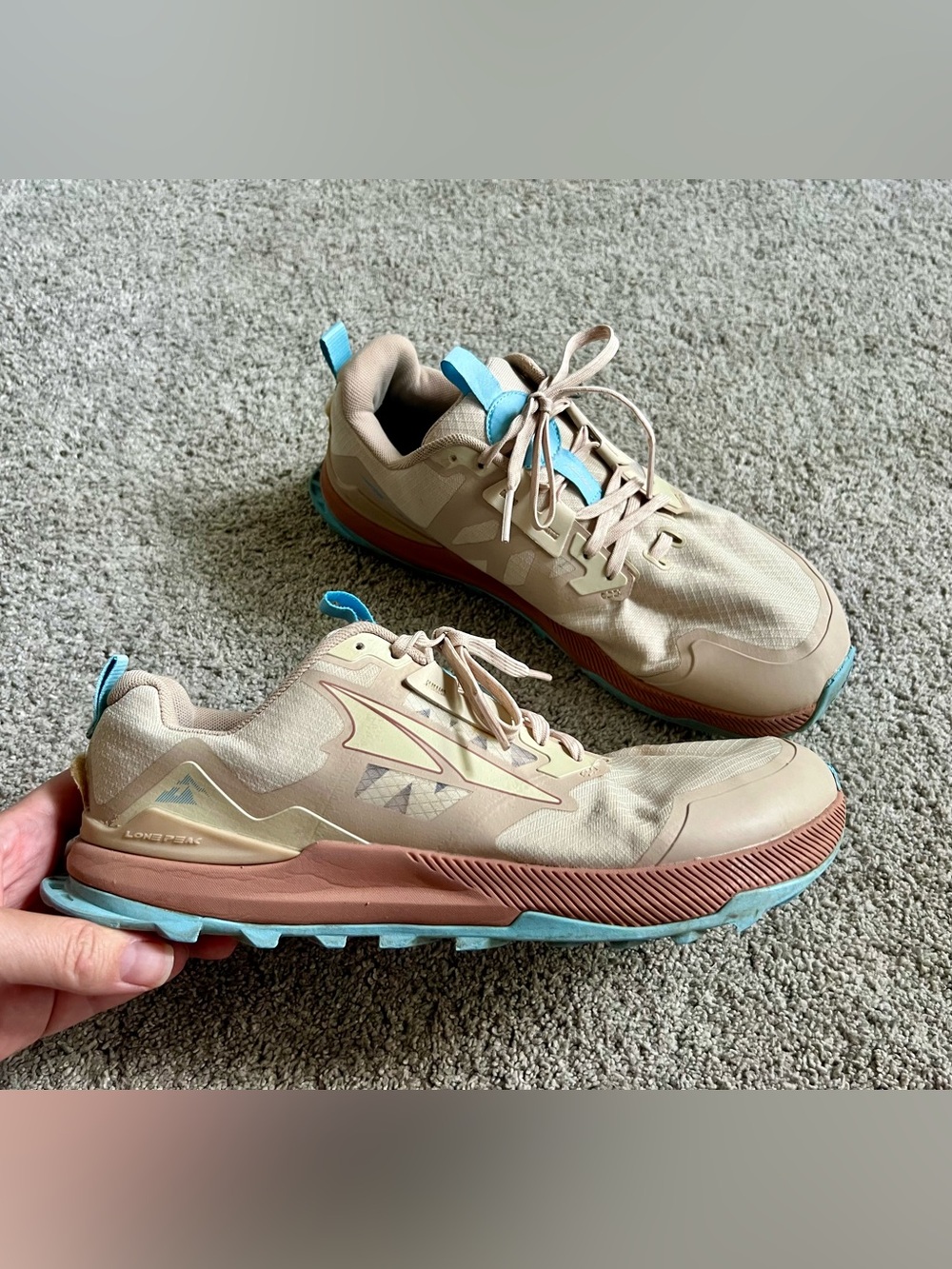 Altra Lone Peak Women’s Size 10 Trail Running Shoes Beige Sneakers AL0A7R7G922
